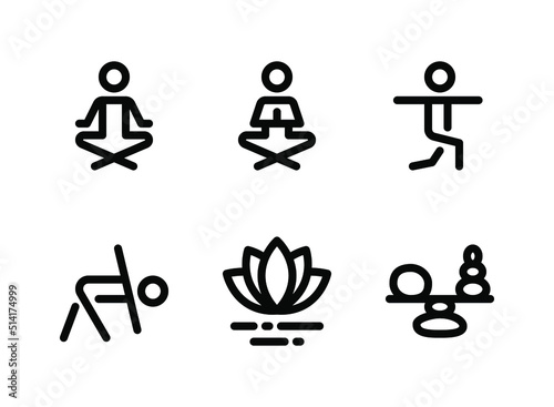 Simple Set of Relaxation Related Vector Line Icons. Contains Icons as Meditation, Yoga, Lotus Flower and more.