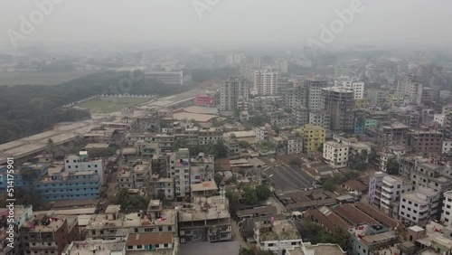 Aerial Skyline of Tongi Bazar, Gazipur, Bangladesh photo