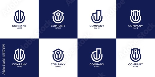 Set of letter w logo with creative concept