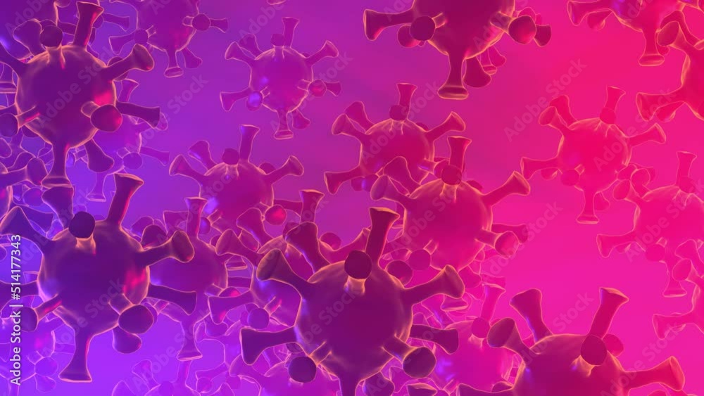 Epidemic, infection concept. Lots of macro bacteria are moving. Virus close up. Illumination with blue and red light. Epidemic, infection concept. Lots of macro bacteria are moving. Virus close up. Illumination with blue and red light.