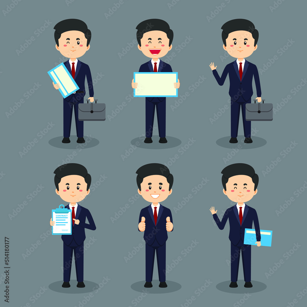 Businessman with Various Poses Expressions Businessman with Various Poses Expressions