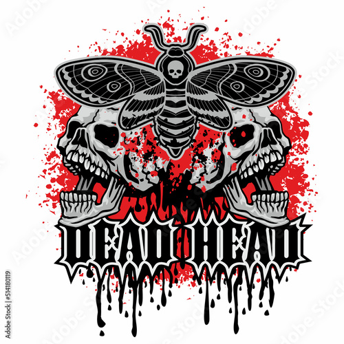 death's-head hawk moth and skull