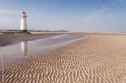 Talacre beach-Flintshire, North Wales April 18 2022 rippled sand early morning low tide photo