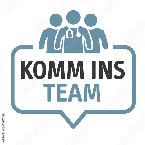 Stellenangebot für Pflegekräfte, Krankenpfleger und Arzthelferinnen - Komm ins Team - deutscher Text