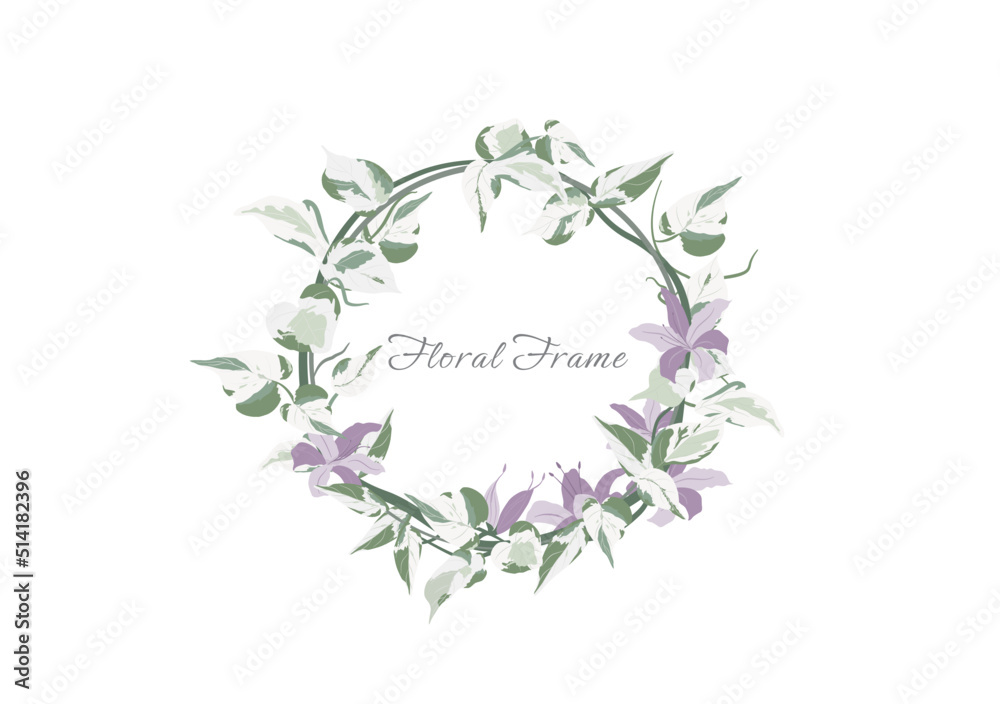 blooming flowers and spotted foliage crown vector blooming flowers and spotted foliage crown vector