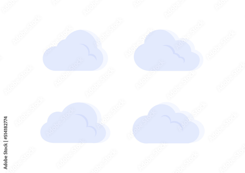 set of bubble cloud vector isolated on white background ep224 set of bubble cloud vector isolated on white background ep224