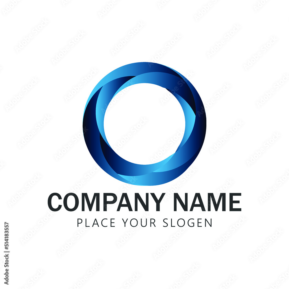 Vector design elements for your company logo, abstract blue icon. Modern logotype, business corporate template.