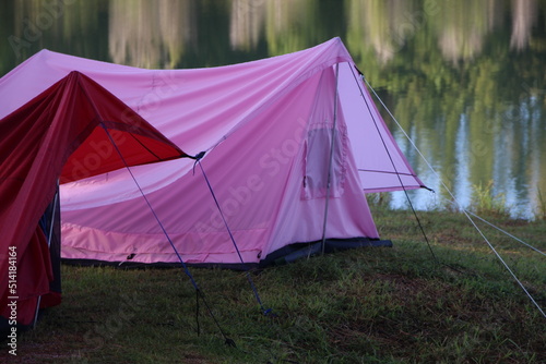 pink and red Tent camping canvas tent camping 