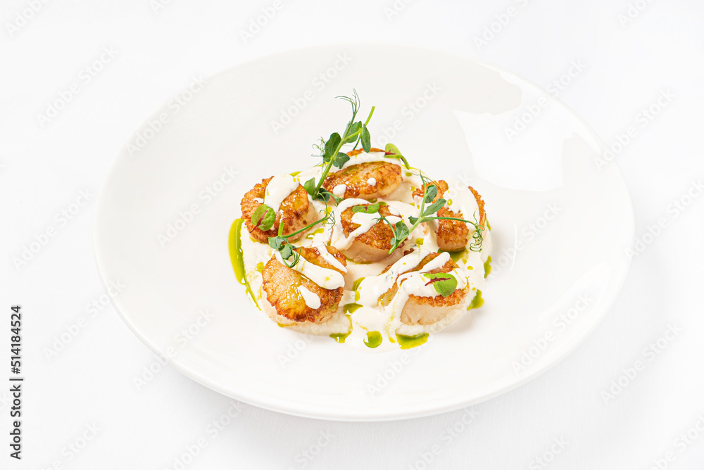 roasted scallops with creamy mashed potatoes