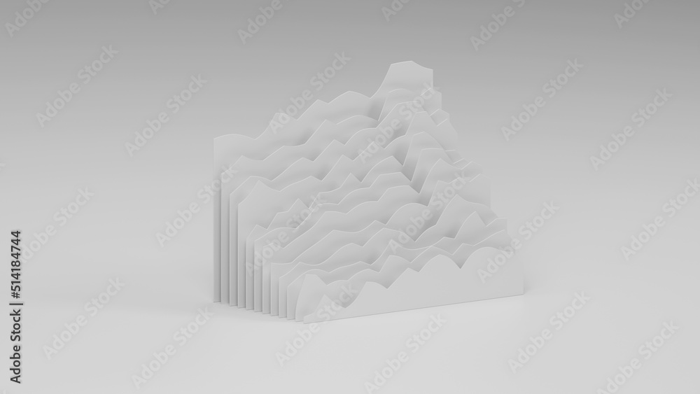 A Set of white charts 3D illustration A Set of white charts 3D illustration