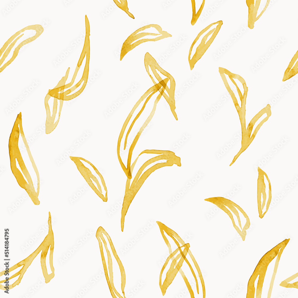 Beautiful seamless pattern with hand drawn leaves