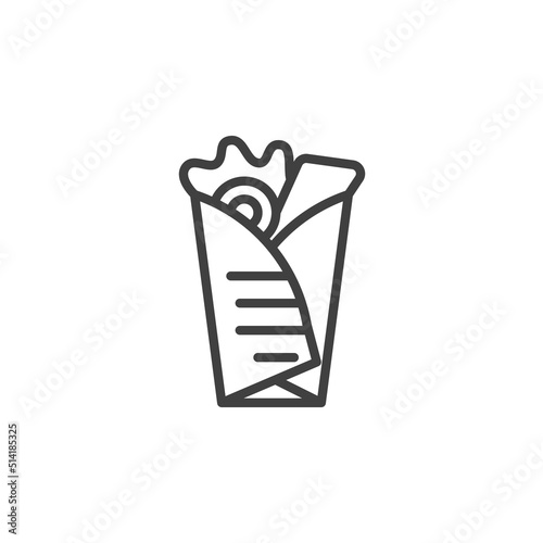 Shawarma roll line icon