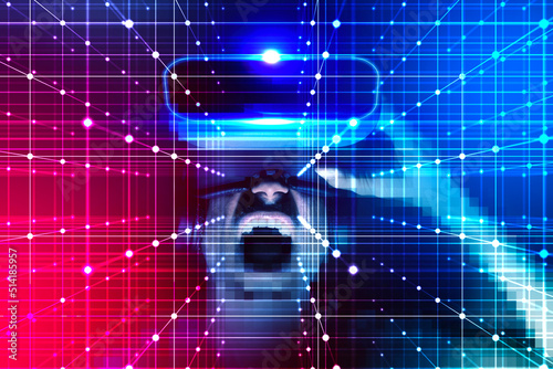 Fotografie visore, occhiali, 3d,  metaverso, realtà virtuale, realtà aumentata