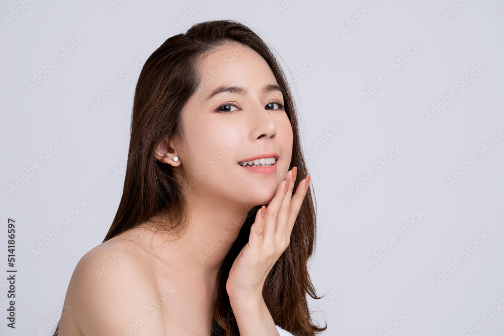 The concept of healthy beautiful woman. Beautiful women take care of skin health. Beautiful girl on white background. The concept of healthy beautiful woman. Beautiful women take care of skin health. Beautiful girl on white background.