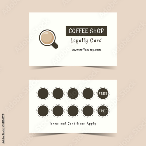 loyalty card design for cafe coffee. Gift Card Design