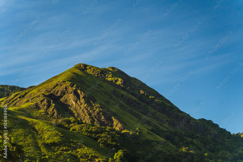 mountain landscape with blue sky and clouds