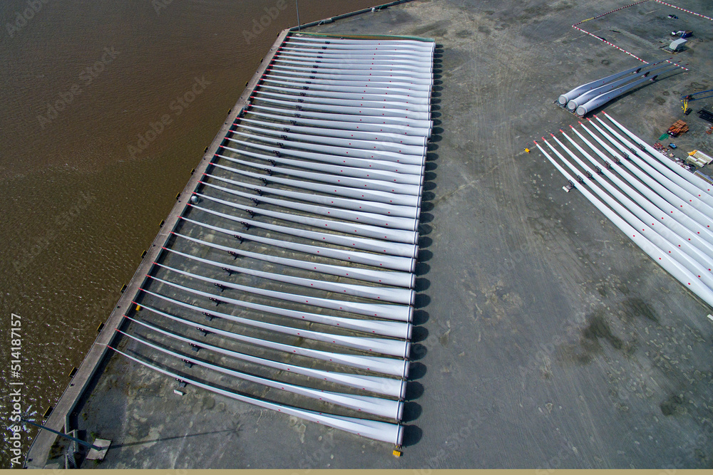 Fototapeta premium Wind turbine factory, Kingston upon Hull, renewable energy, wind power