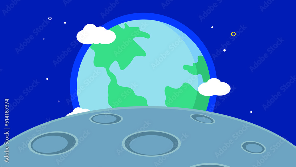 Fototapeta premium Planet earth, view from the moon