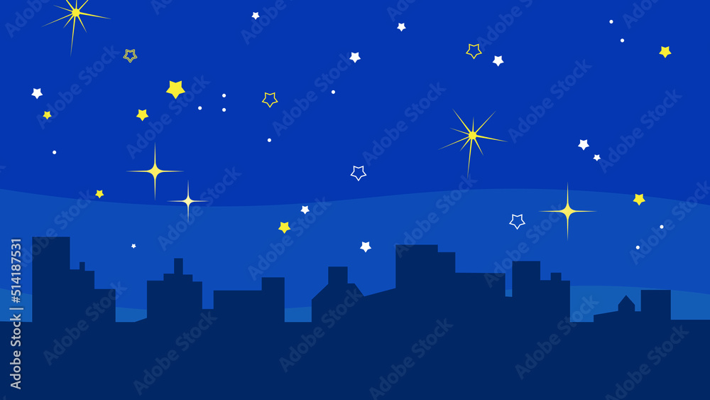Night sky with stars over the city