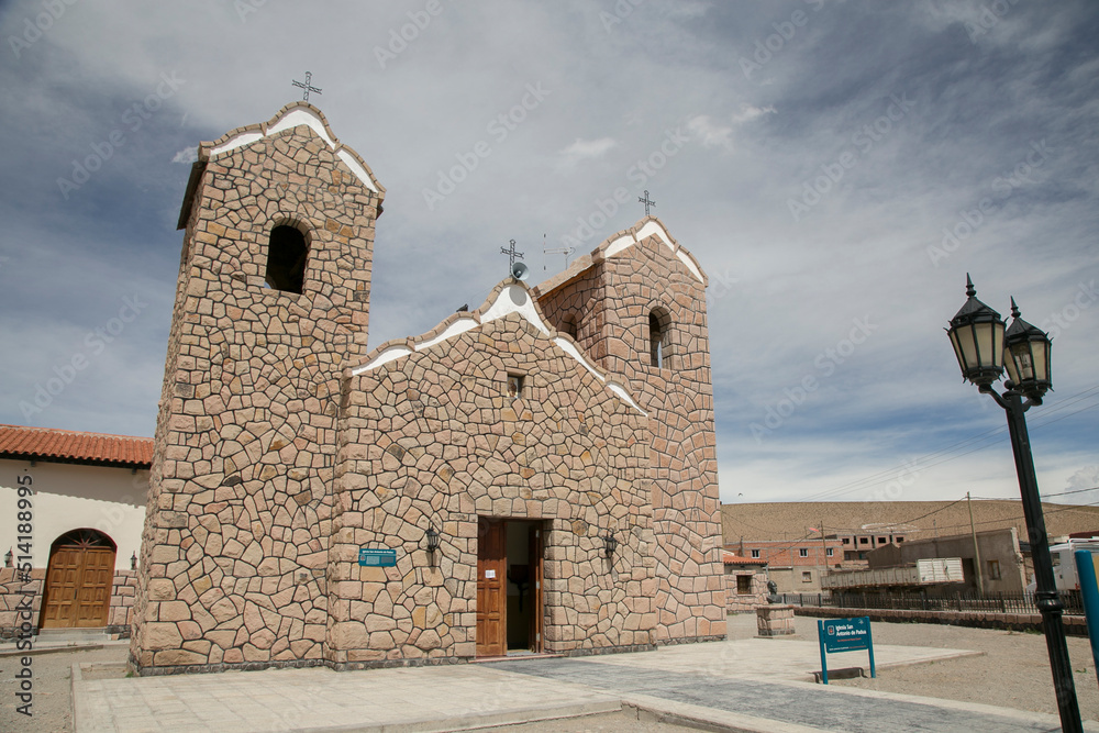 Beautiful Church of San Antonio de Padua in San Antonio de los Cobres in Salta Argentina