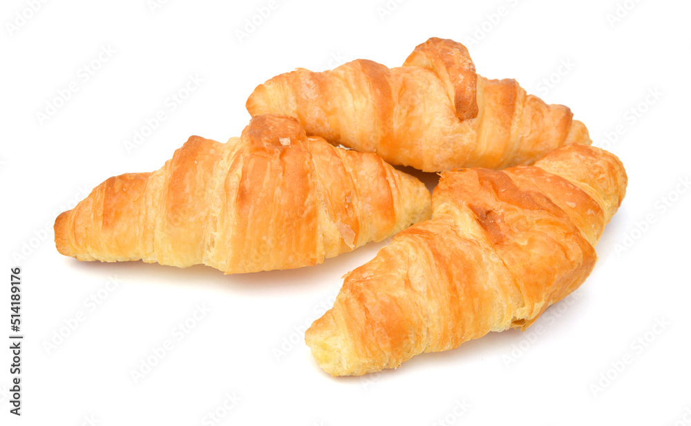 Fresh and tasty croissant over white background 