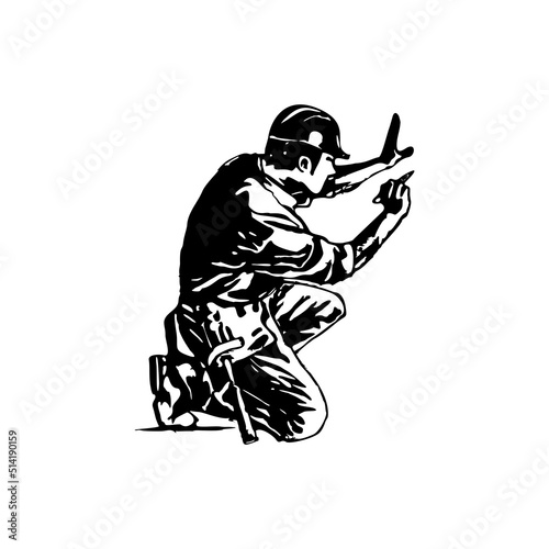 carpenter illustration logo icon sketch design vector	