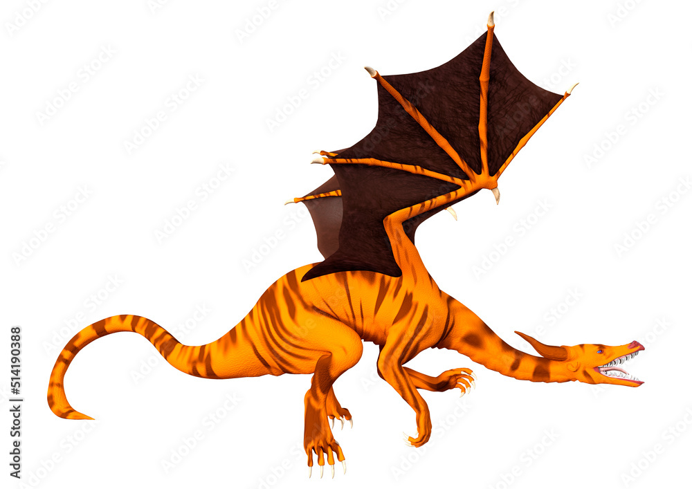 3D Rendering Fairy Tale Dragon on White 3D Rendering Fairy Tale Dragon on White