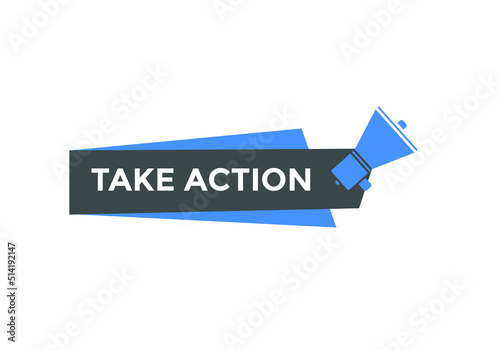 Take Action Colorful banner template. Sign icon banner 