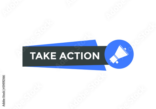 Take Action Colorful banner template. Sign icon banner
