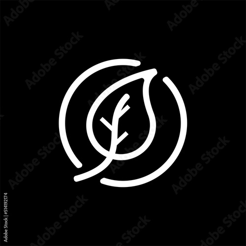 Leaf or plant logo in simple line