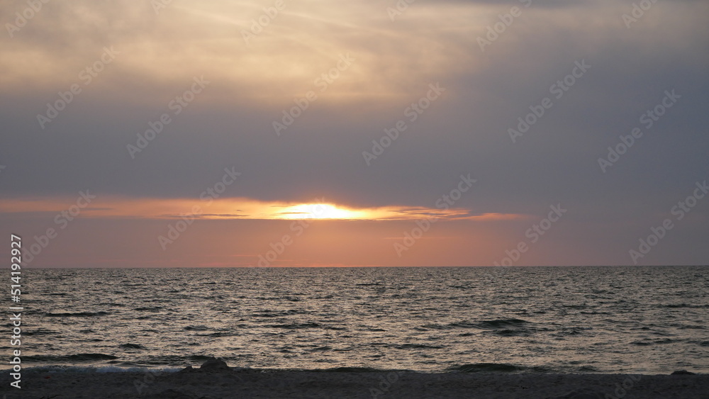 Cloudy sky during sunset over the sea