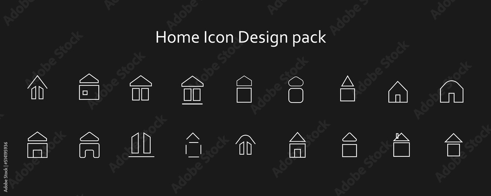 Set of home icon design vector illustration . Set of home icon design vector illustration .