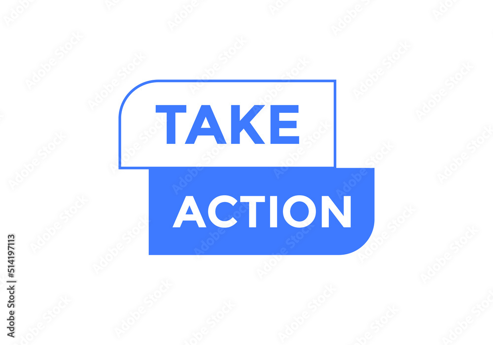 Take Action text social media banner promotion. Take Action label colorful Take Action text social media banner promotion. Take Action label colorful