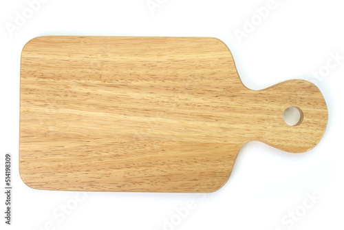 Wooden tray isolated on white background.