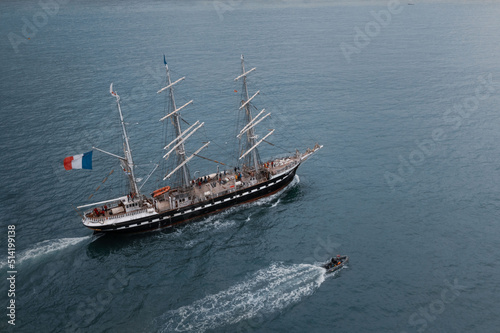 Le Belem, trois-mâts français arrivant au port de Fécamp pour l'événement Grand'Escale de juin 2022