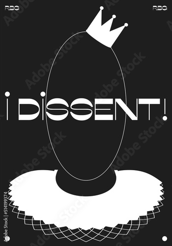 Dissent concept background, banner, poster, sticker, t-shirt design