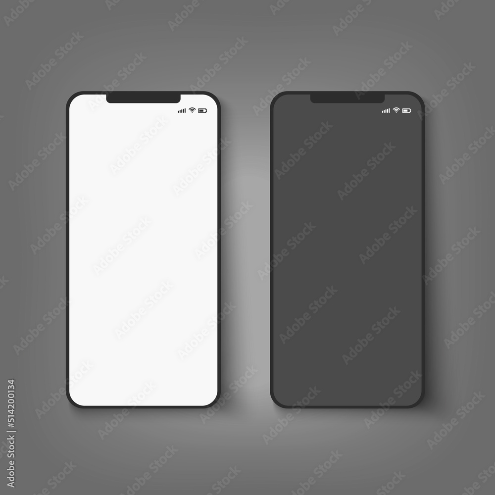 Mobile phone mockups with blank screen. Mobile phone mockups with blank screen.
