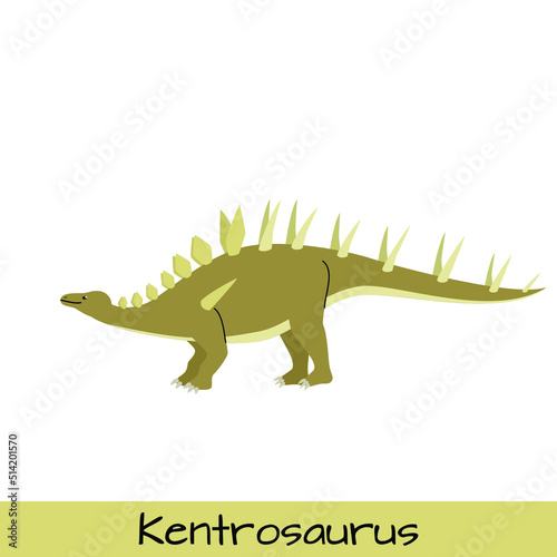 Kentrosaurus dinosaur vector illustration isolated on white background.