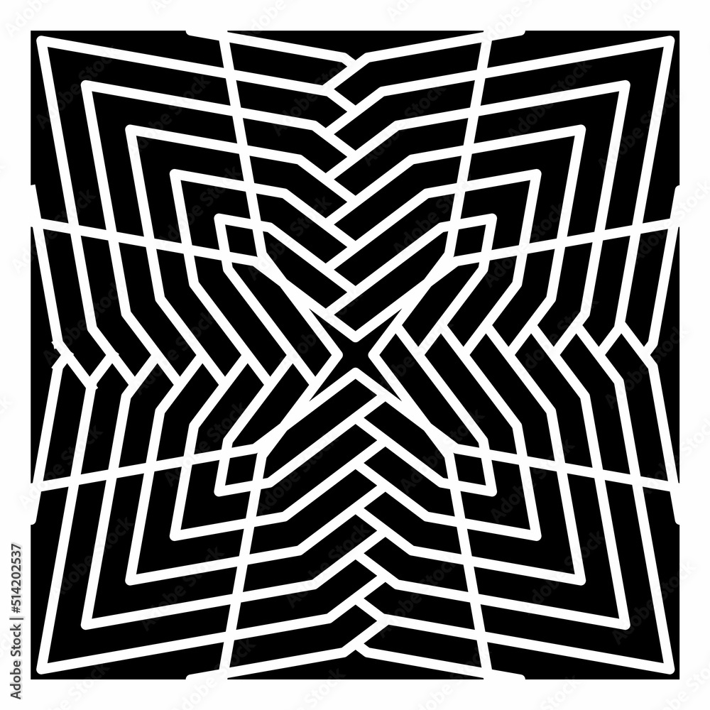 Cutout Silhouette with abstract art for cutting. Wall art for home decor and interior design. Black and white. EPS8 #04 Cutout Silhouette with abstract art for cutting. Wall art for home decor and interior design. Black and white. EPS8 #04