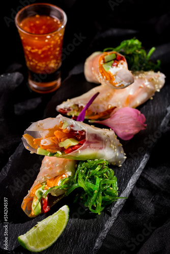 Spring roll with shrimps