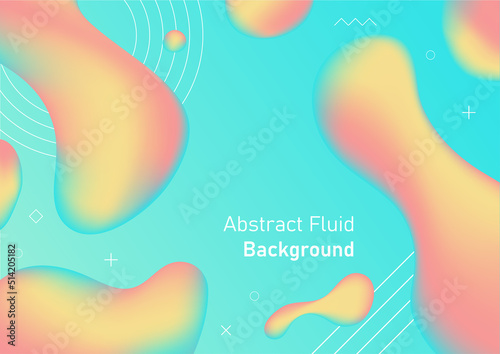 Abstract 3d Fluid Shapes, colorful gradient background, covers and brochures, vector illustration. photo