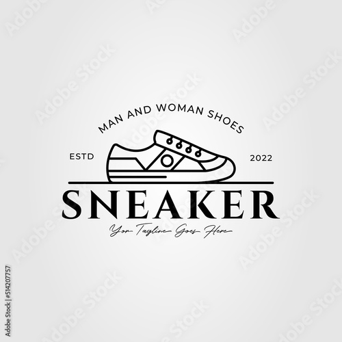 casual sneaker or slip on shoe logo vector illustration design