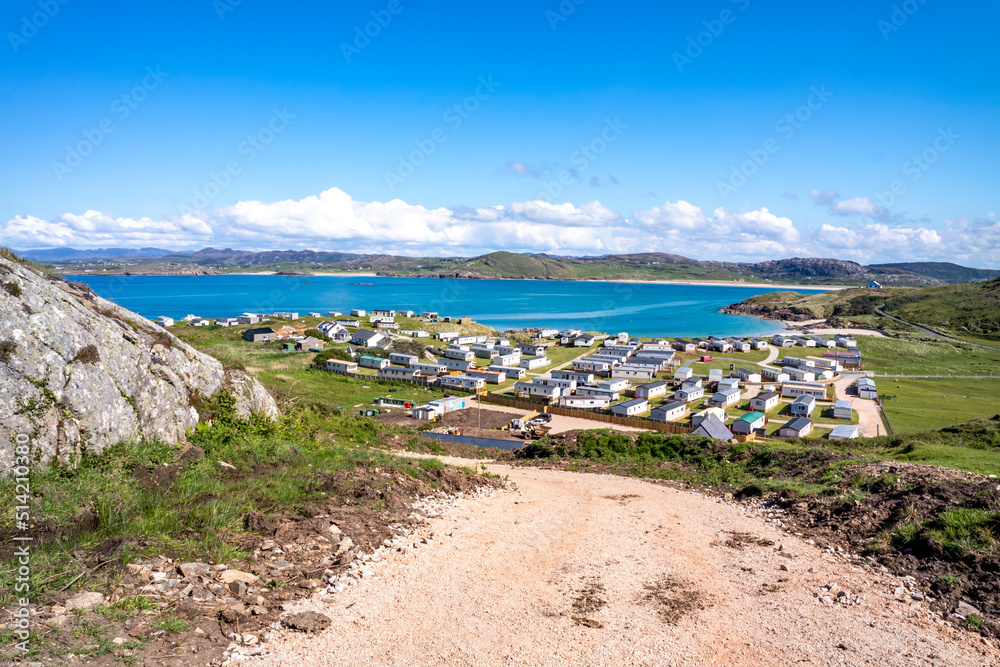 The new path to Murder Hole beach, officially called Boyeeghether Bay starts at the camping site County Donegal, Ireland