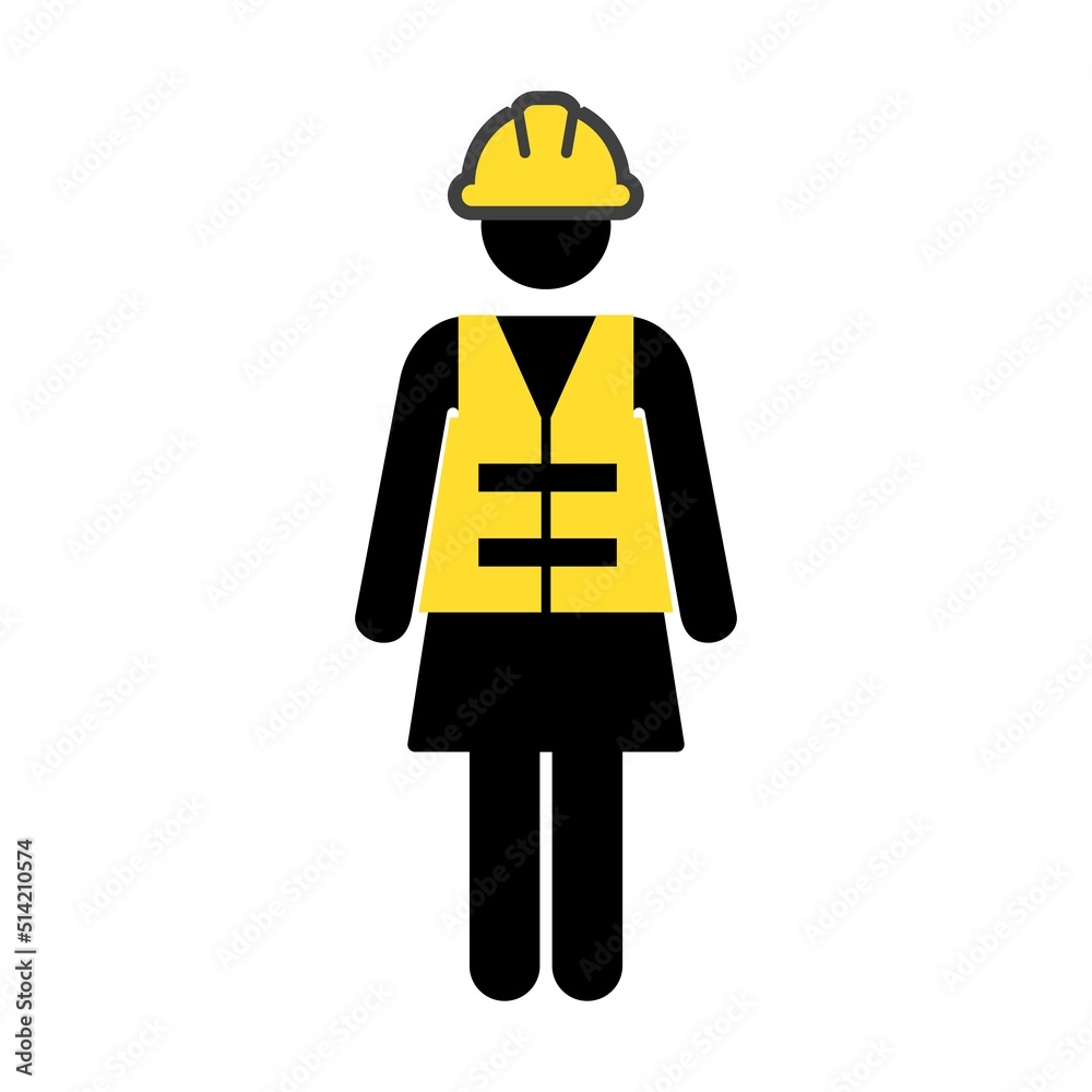 Operator worker icon vector female Construction service person profile avatar with hardhat helmet in glyph pictogram illustration Operator worker icon vector female Construction service person profile avatar with hardhat helmet in glyph pictogram illustration