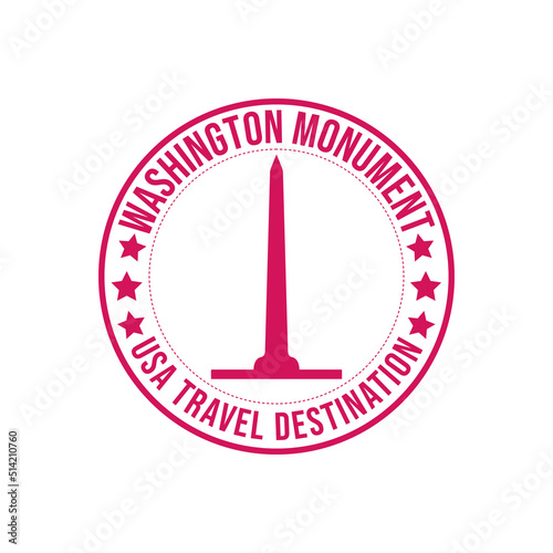 Washington monument  rubber stamp emblem
