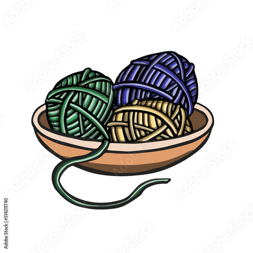 Clew of thread for knitting and needlework illustration vector