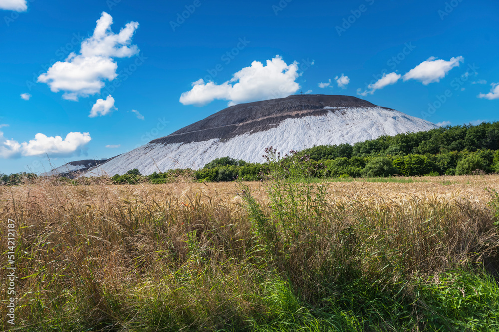 Fototapeta premium View of the salt heap, the so-called Monte Kali, near Neuhof in the district of Fulda/Germany