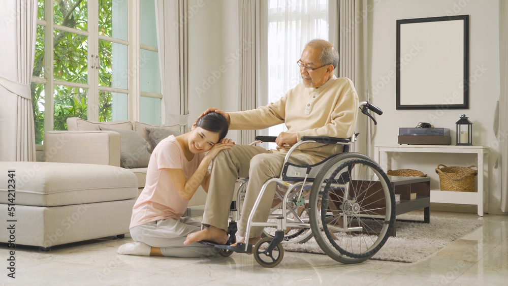 Portrait of happy smiling Asian Family living together at home in family relationship. reunion. Love of father, daughter. People lifestyle. Portrait of happy smiling Asian Family living together at home in family relationship. reunion. Love of father, daughter. People lifestyle.
