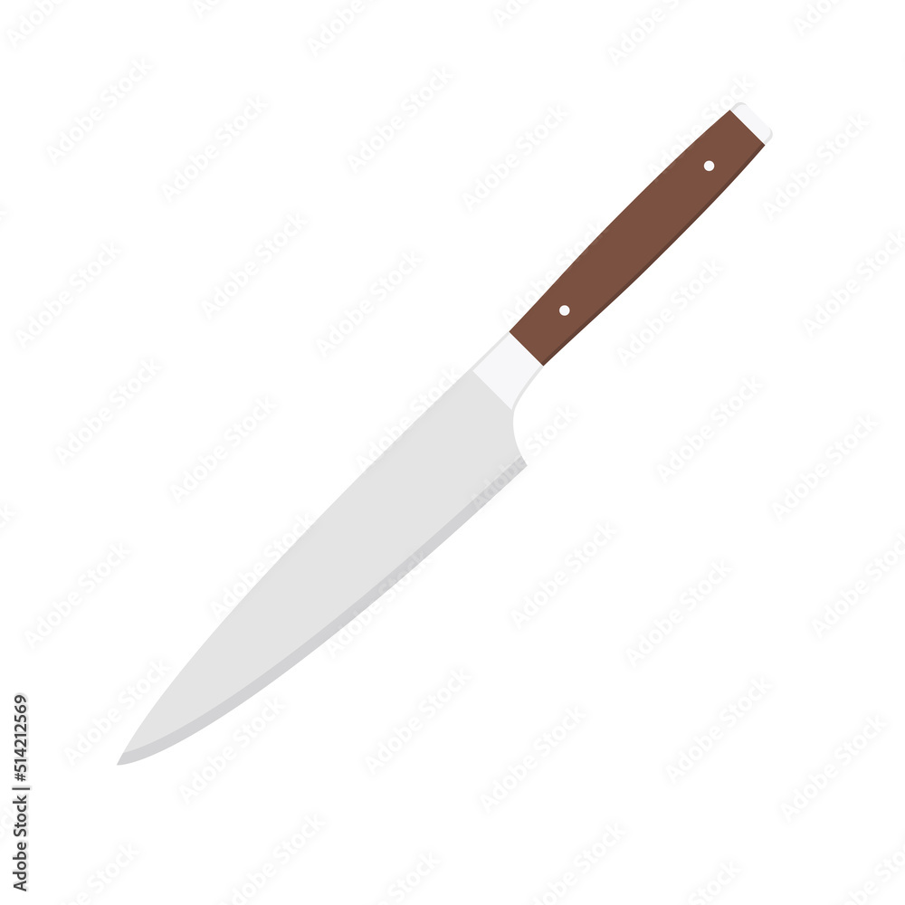 Knife flat design vector illustration. The knife is sharp Used for cooking and is an essential equipment for chefs. Knife flat design vector illustration. The knife is sharp Used for cooking and is an essential equipment for chefs.