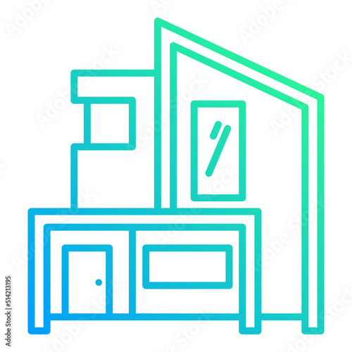 modern house icon on transparent background